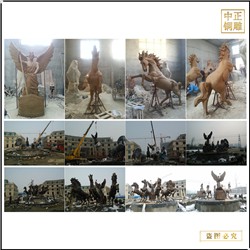 帶翅膀銅馬雕塑鑄造