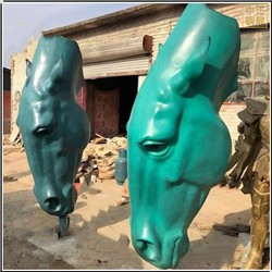 大型廣場(chǎng)景觀(guān)青銅馬頭雕塑 
